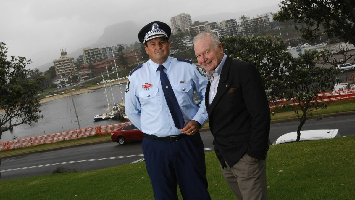 Acting Superintendent Tim Beattie discusses Australia Day plans with Lord Mayor Gordon Bradbery. Picture: ANDY ZAKELI