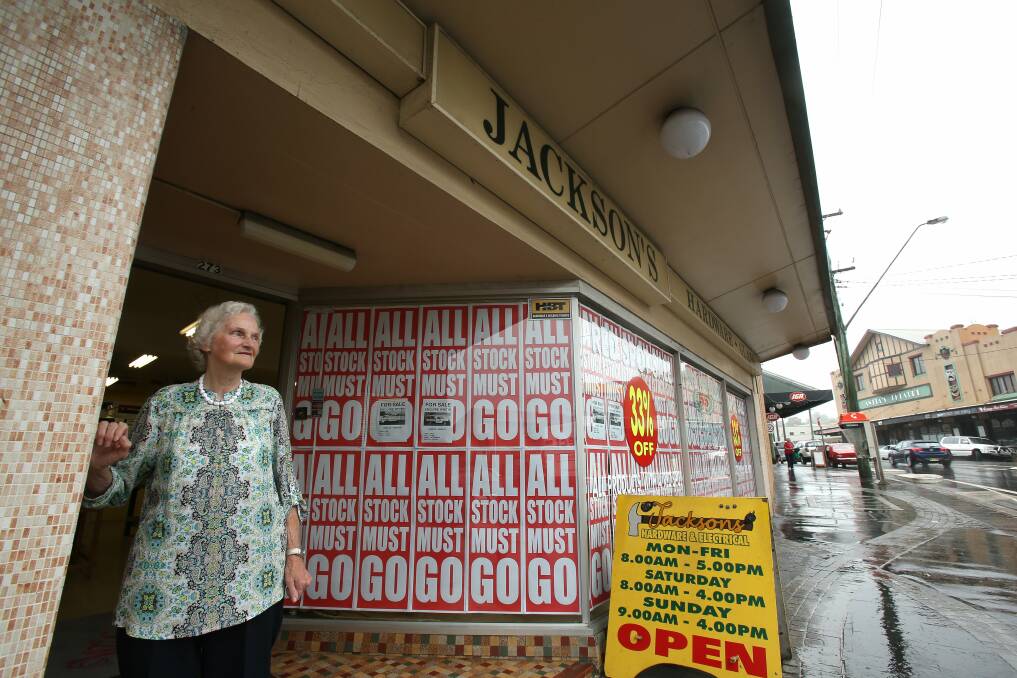 Pam Jansen, the only child of Jackson’s Hardware founder William Jackson outside the store. Picture: KIRK GILMOUR