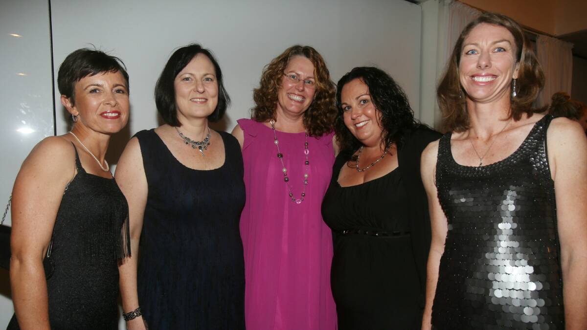 Kathy Gaudiosi, Robyn Inzinger, Judith Pryke, Sandy Gyles and Megan Cracknell at the Portofino.