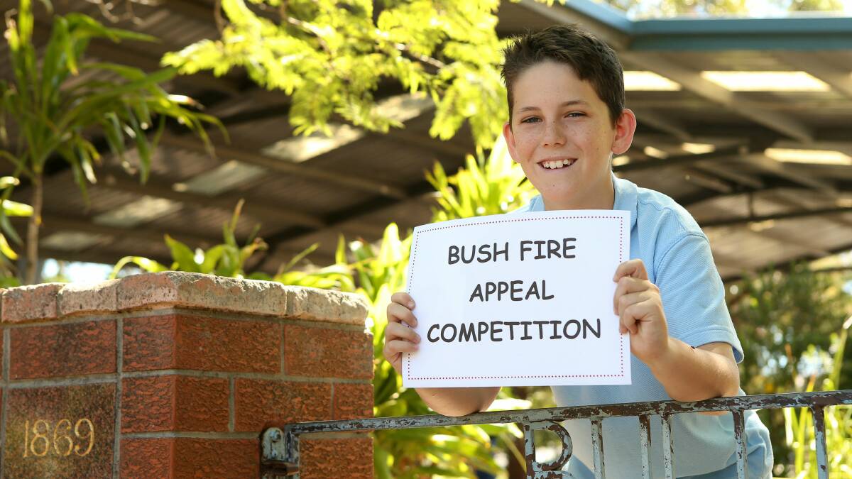 Alex Williams helped raise $232.90 towards bushfire relief. Picture: KIRK GILMOUR