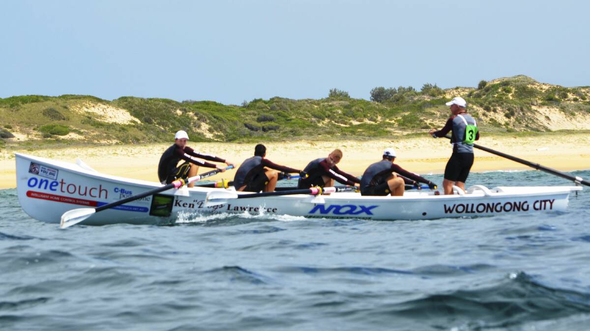 Wollongong City Open Men's crew on Day 2 of the The George Bass Surf Marathon. Picture: LINX PIX