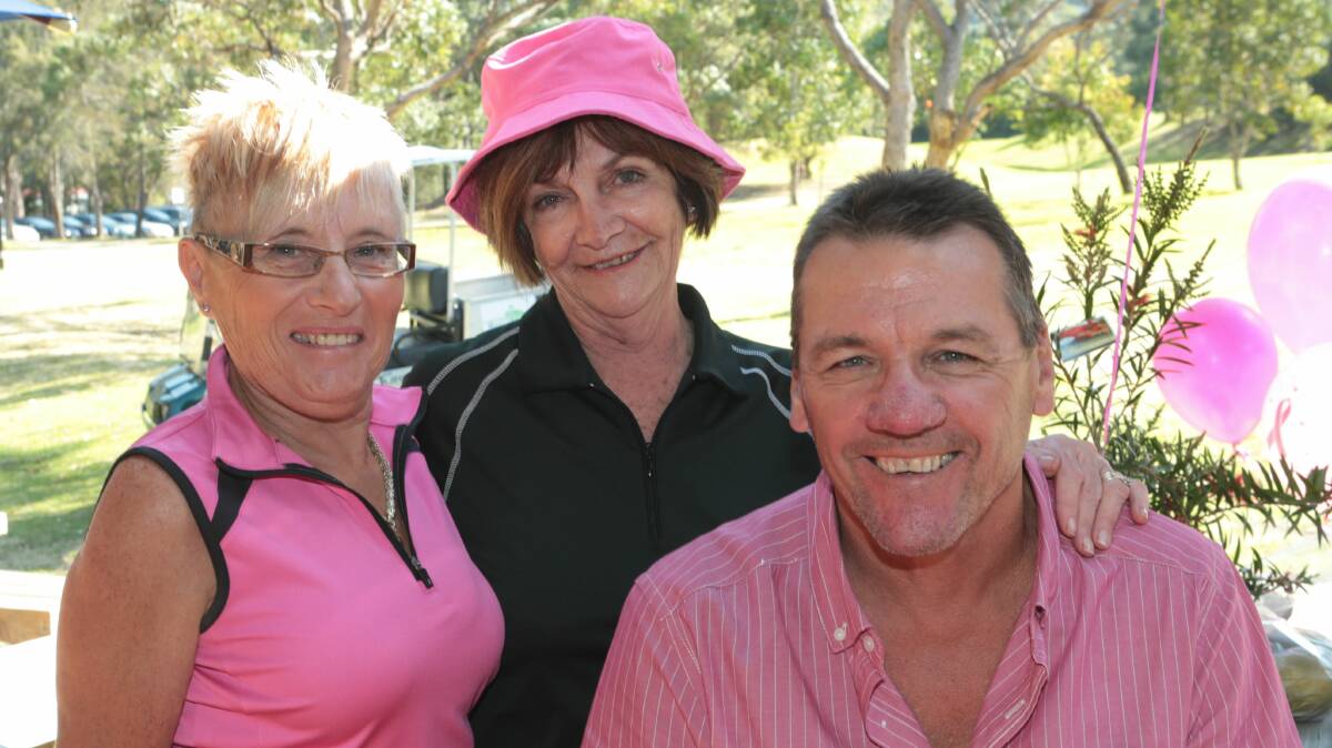 Judy Allen, Sharyn Byrne and Steve Allen at Russell Vale Golf Club.