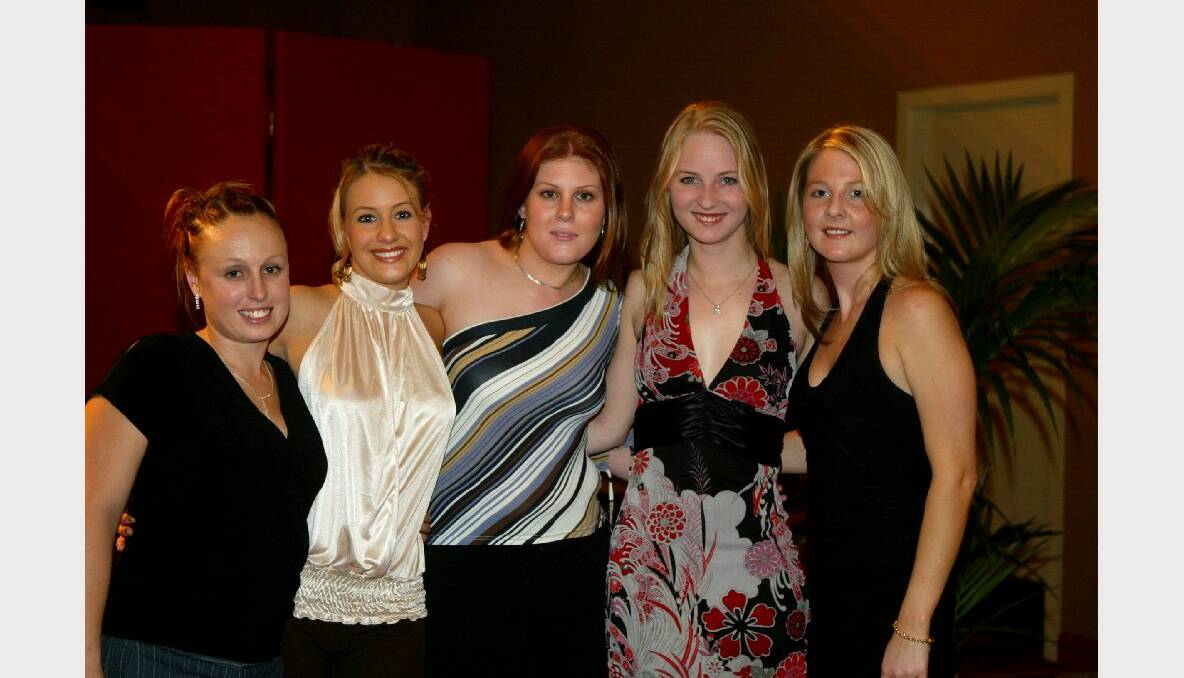 Rochelle Pinfold, Simone Harris, Naomi Boyle, Amy Tome and Eve Robinson at Illawarra Leagues Club.