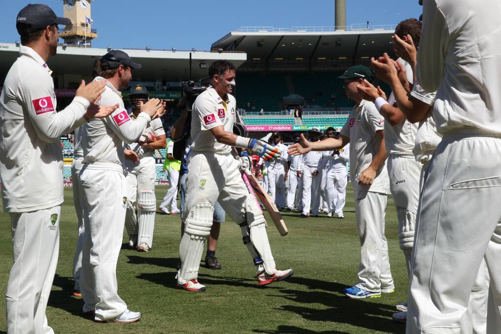 Michael Hussey retires from international cricket after the Third Test against Sri Lanka. Picture: Brendan Esposito