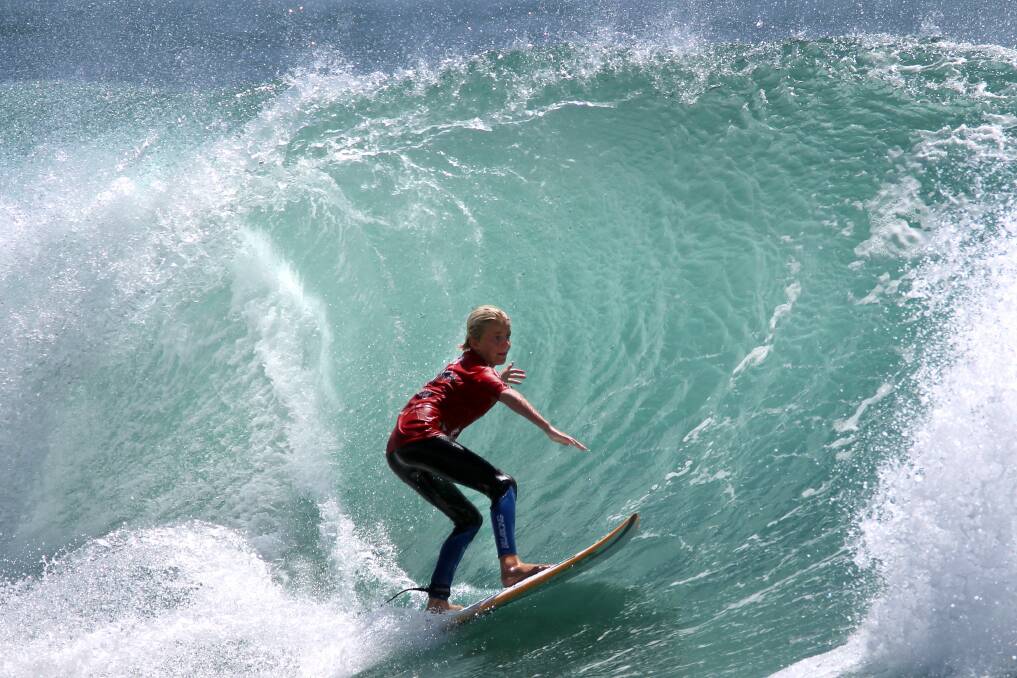 Jagger Bartholomew in the boys' Under 14s final heat. Picture: SYLVIA LIBER