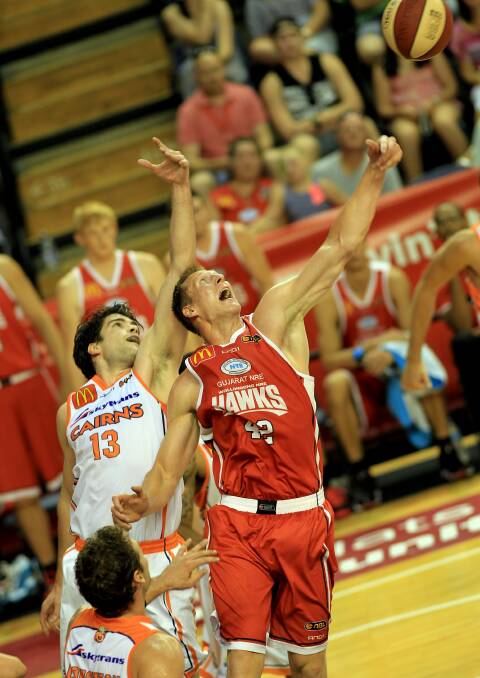 Hawks v Taipans at the WIN Entertainment Centre. Picture: ORLANDO CHIODO