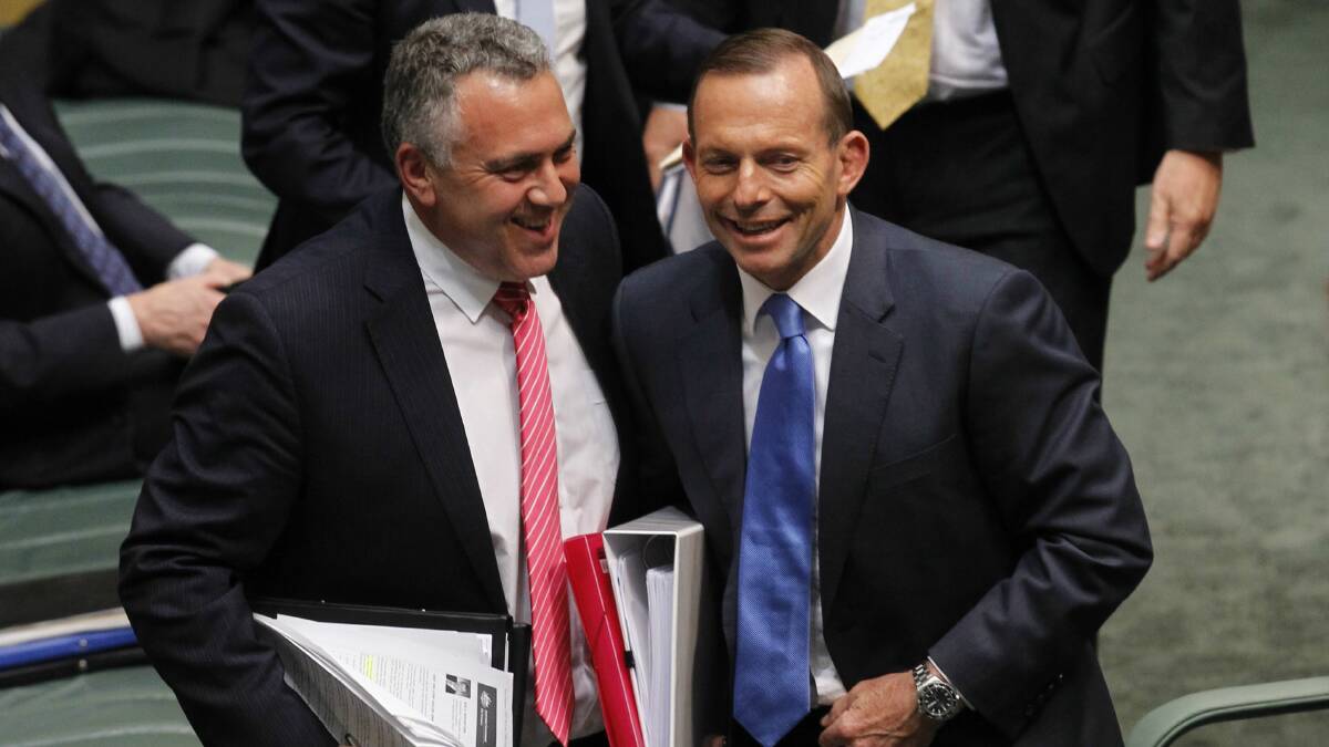 Prime Minister Tony Abbott, with Treasurer Joe Hockey, has refused to support giving Holden any more federal government assistance. Photo: Andrew Meares