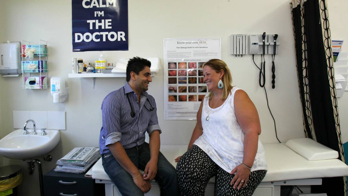 Dr Karm Hyare is helping  patient Tamara Jones to lose weight. Picture: GREG TOTMAN