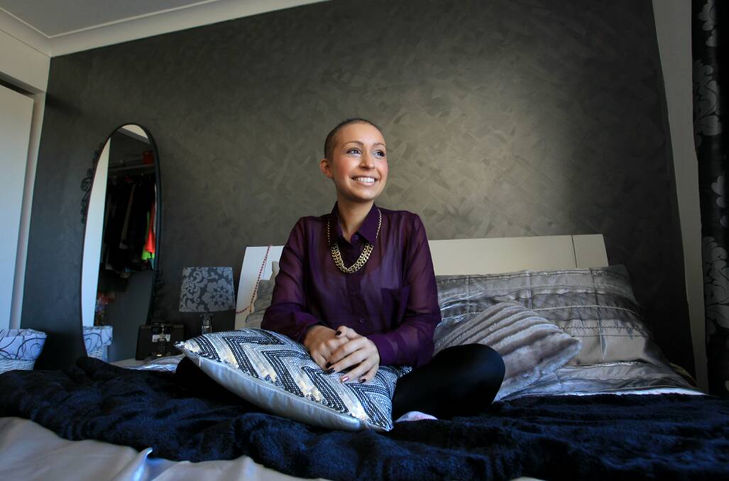 Cass Nascimento in her bedroom on August 15 after starting oncothermia therapy. Picture: ORLANDO CHIODO
