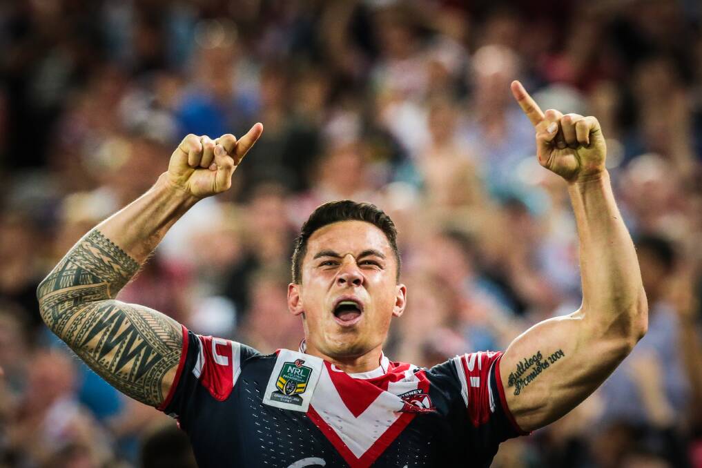 Sonny Bill Williams celebrates the Roosters' grand final win against the Sea Eagles on October 6. Picture: ADAM McLEAN