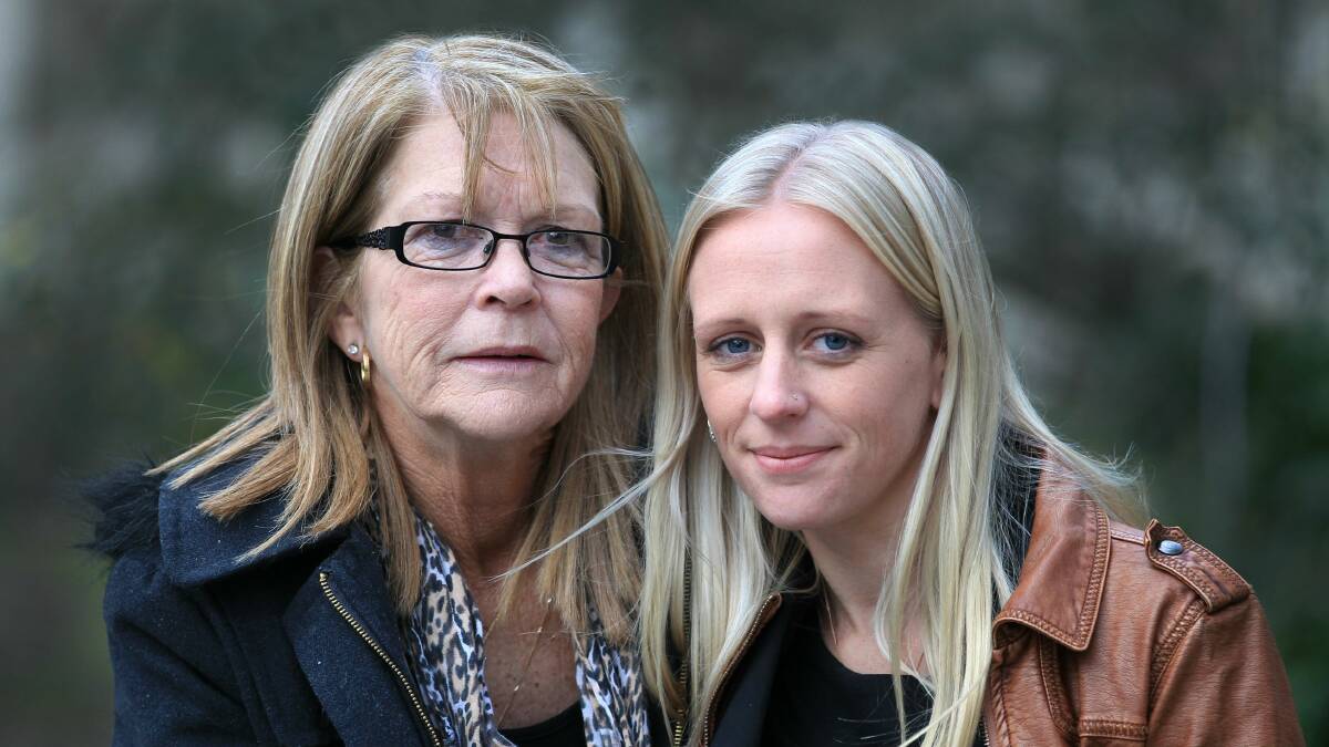 Cherie Greenhalgh, the mother of Craig Ainsworth, and his fiancee, Sam Eldridge. Picture: ORLANDO CHIODO