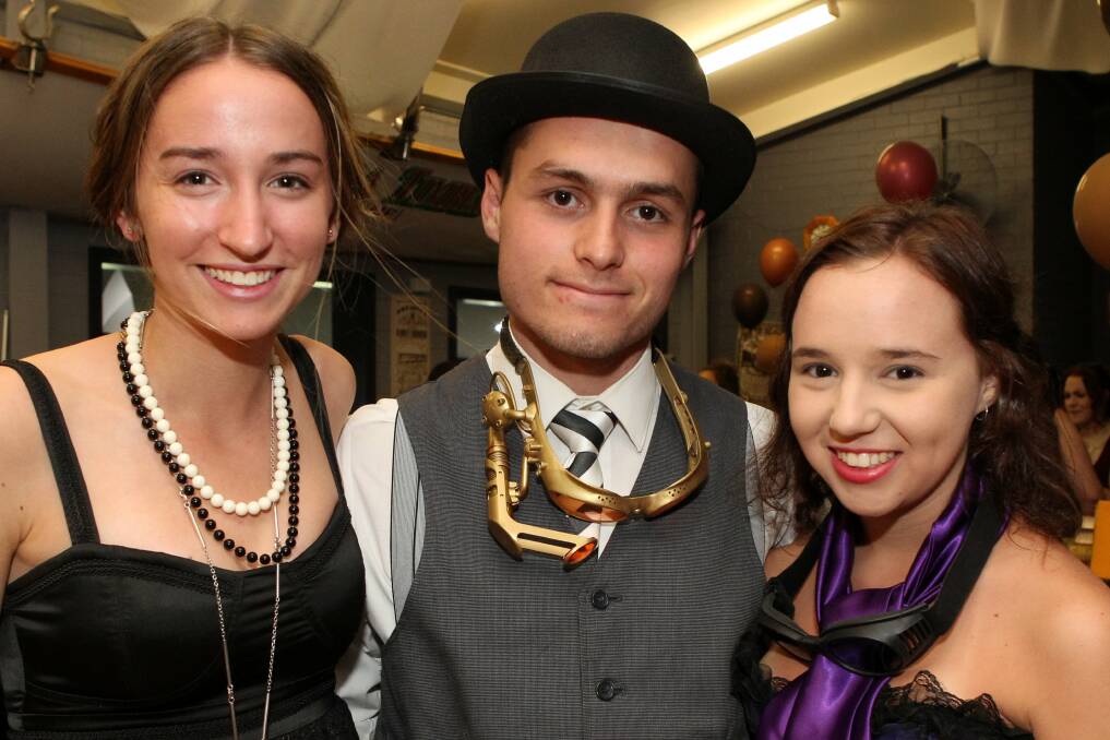 Kate Powell, James Porteous and Katherine Marvell at the joint 21st and 50th birthday party.