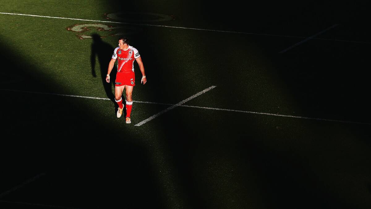 Shadows loom over Brett Morris during the Penrith clash at Eden Park. Picture: GETTY IMAGES