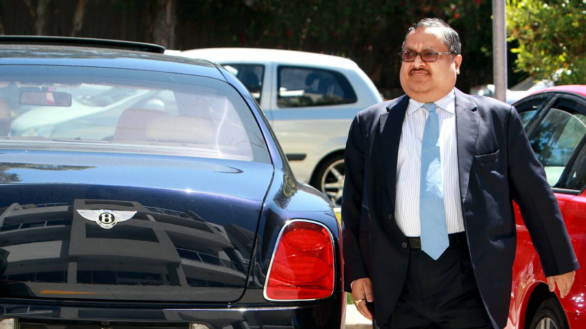 Gujarat NRE chairman Arun Jagatramka arrives at the shareholders meeting. Pictures: SYLVIA LIBER