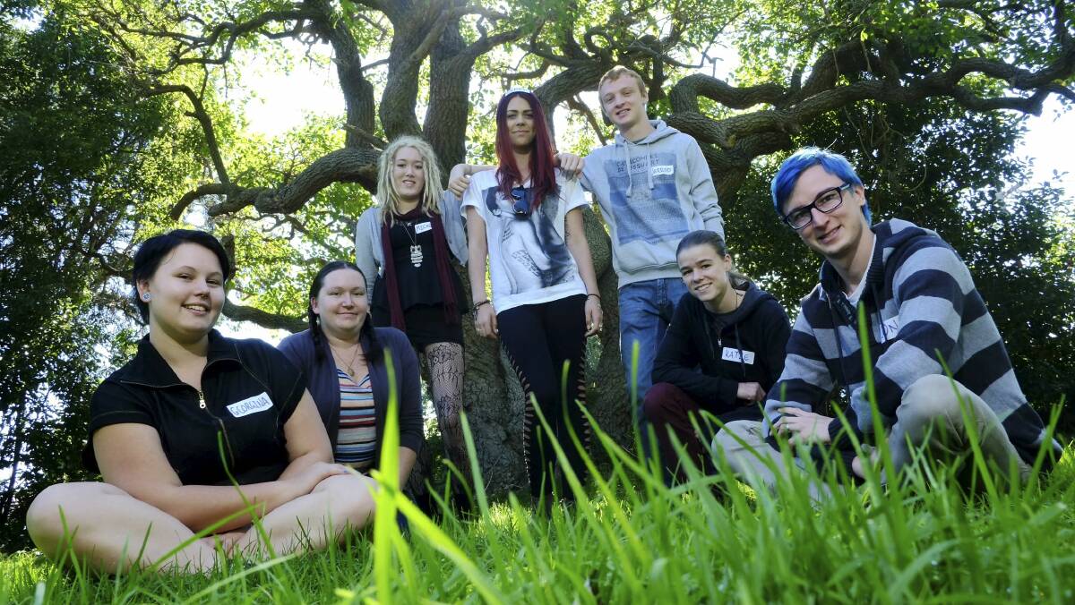 Shoalhaven Youth Reference Group volunteer members, left to right, Georgina Bolam Gannon, Emma Marsh, Michelle Edwards, Gabby Newman, Jarrod Herdman, Katie Newton and Dion McLeod. Pictures: DAVE TEASE
