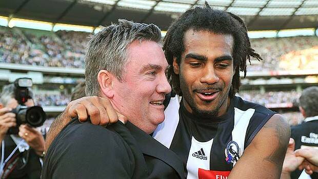 Comments by Collingwood president Eddie McGuire (left) about Adam Goodes prompted Harry O'Brien (right) to question Australia's tendency for casual racism. Photo: Joe Armao