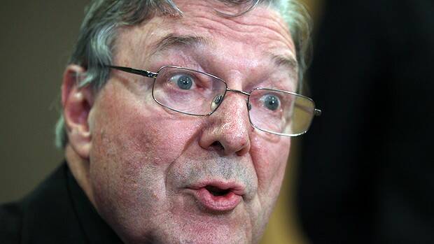Cardinal George Pell faces the media at a press conference on Tuesday. Picture: Anthony Johnson
