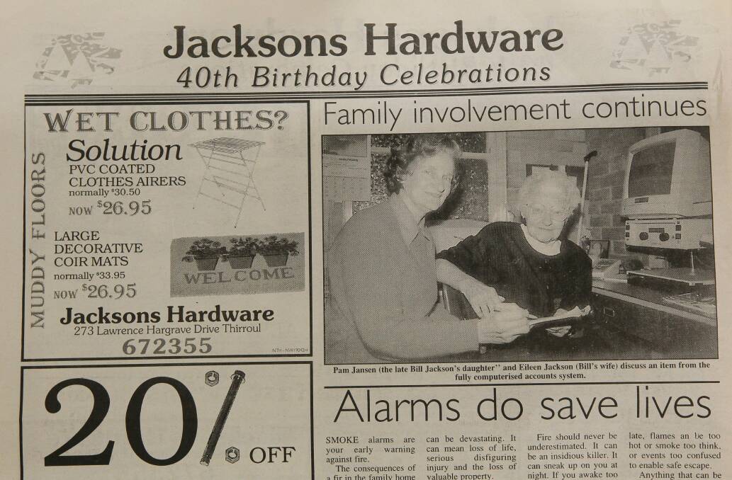 A newspaper clipping of Pam Jansen, the daughter of Jackson’s founder William Jackson, and her mother Eileen Jackson.