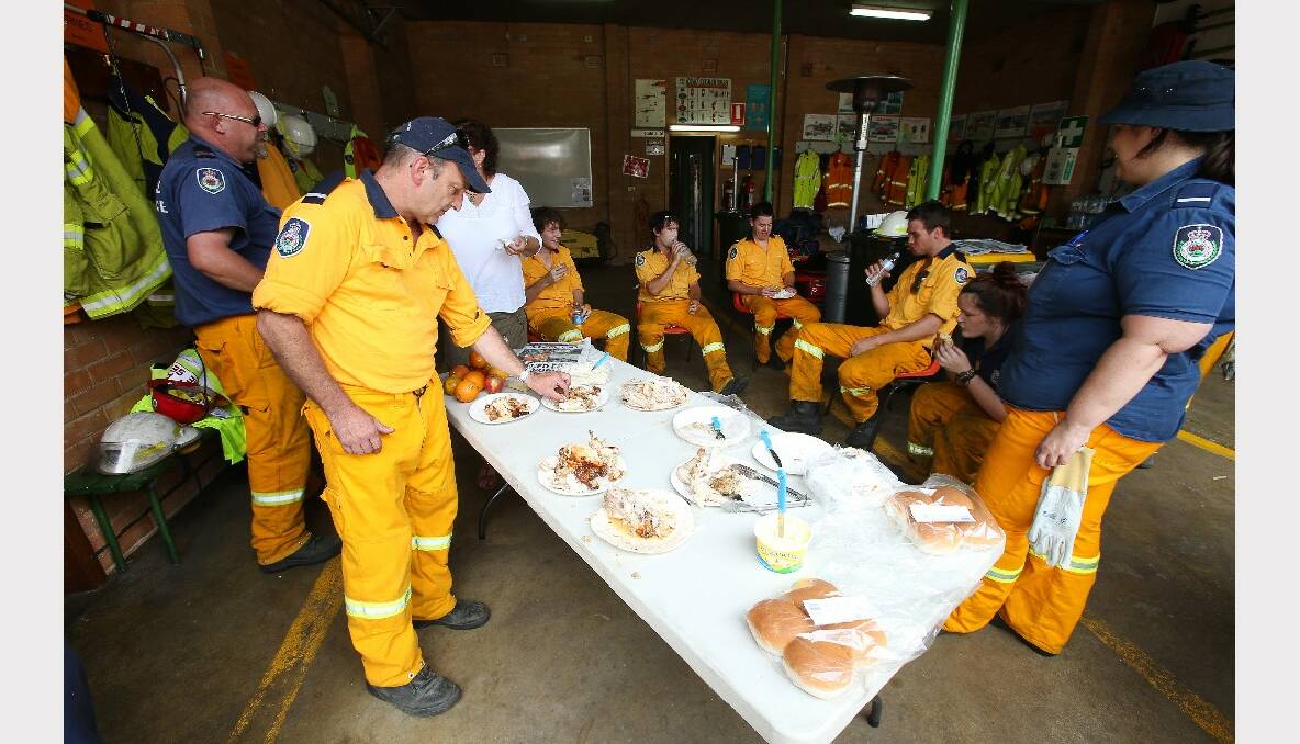 RFS volunteers on standby at the Austinmer Rural Fire Service Brigade.