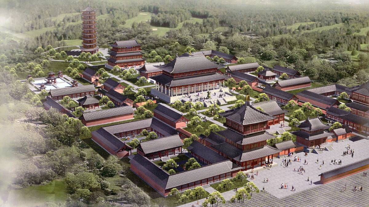 A concept drawing of the proposed Shaolin temple complex.