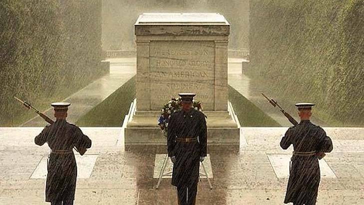 This image of three soldiers at the Tomb of the Unknown Soldier in Arlington, Virginia, was taken in September by photographer Karin Markert. 