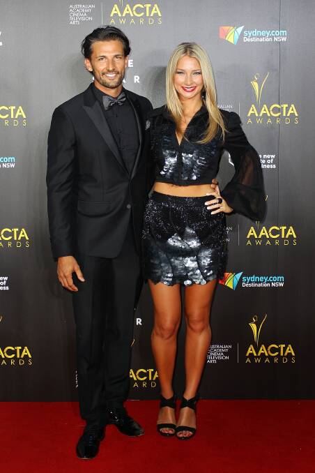  Anna Heinrich and Tim Robards arrive at the AACTA Awards. Picture: GETTY IMAGES