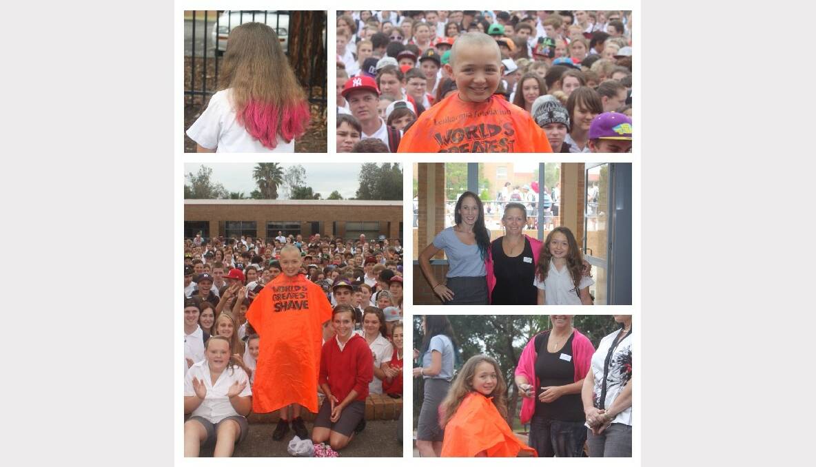 More than 1000 students and teachers watched Alicia have her head shaved. Picture: HAYLIE PLUMRIDGE