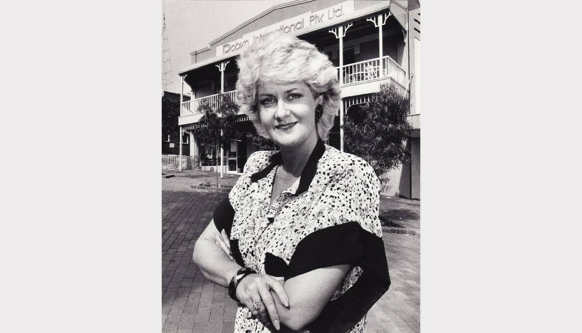 Robyn David (now te Velde) outside her Robyn International hairdressing salon in Wollongong where she trained dozens of budding stylists.