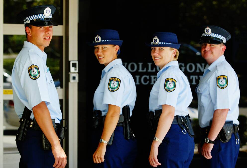Michael Smith, Victoria Seadon, Michelle Cox and Sean Crilly hit Wollongong streets for the first time as police officers.