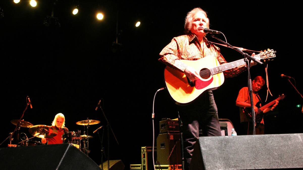 Don McLean and his band on stage at the Wollongong Entertainment Centre. Pictures: GREG TOTMAN
