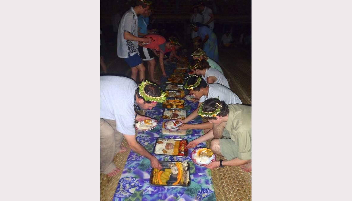 A traditional feast on Kiribati.