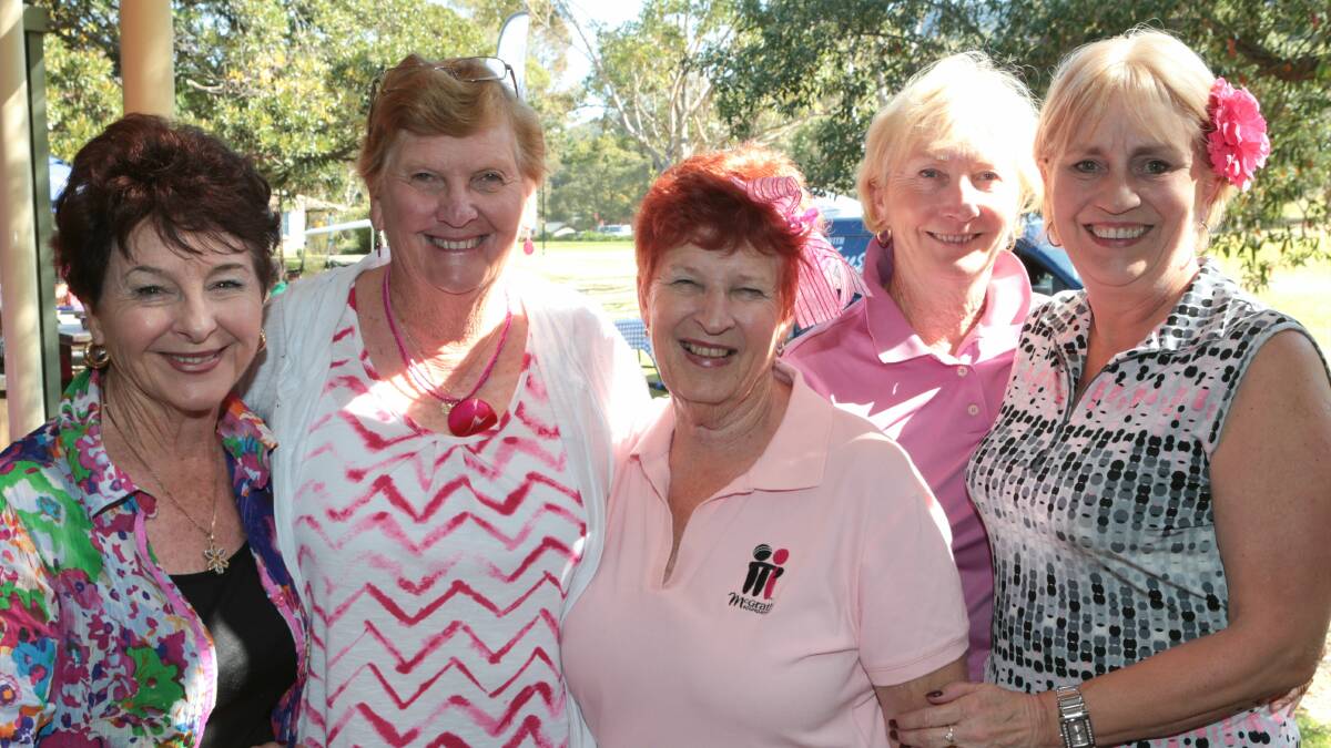 Kay Costello, Dianne McKellar, Carolyn Woods, Anne Nicholls, Coby Steele at Russell Vale Golf Club.