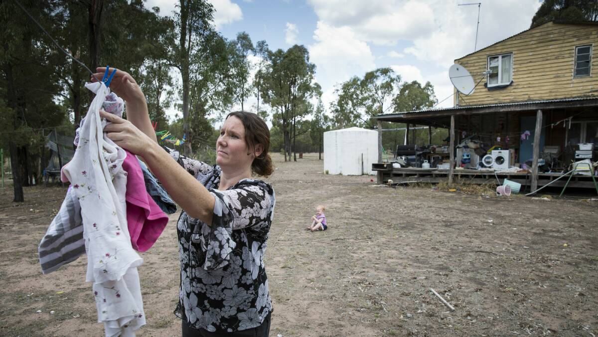 Debbie Orr at home in Tara with one-year-old Sammi. Picture: GLENN HUNT