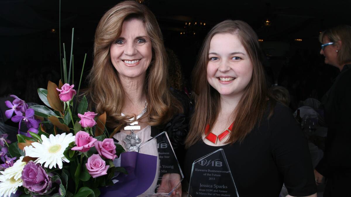 The night's big winners, Maralyn Young, of Casa Mia, and UOW student Jessica Sparks. Pictures: GREG ELLIS