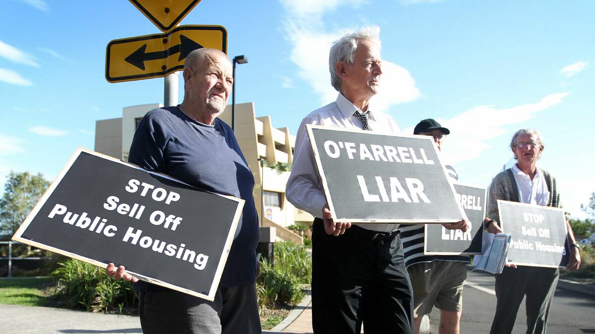 Public Housing Union members protest the planned sale of some public housing properties. Picture: SYLVIA LIBER