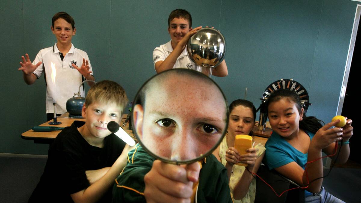 Liam (front) and his year 6 classmates Liam, Rhys, Samuel, Mia and Ruby are looking forward to returning to Wollongong's academically gifted program this year. Picture: SYLVIA LIBER