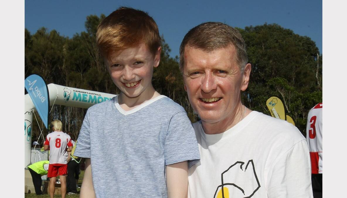 Alzheimer's Australia chief John Watkins and son Xavier, 9. 