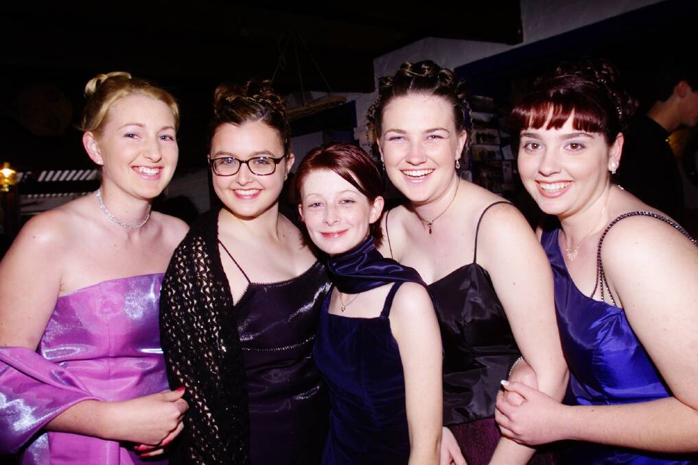 Smiths Hill High, 2000: Natalie Martin, Amy Kemp, Amy O'Reilly, Dannielle Jones and Leanna Formosa.