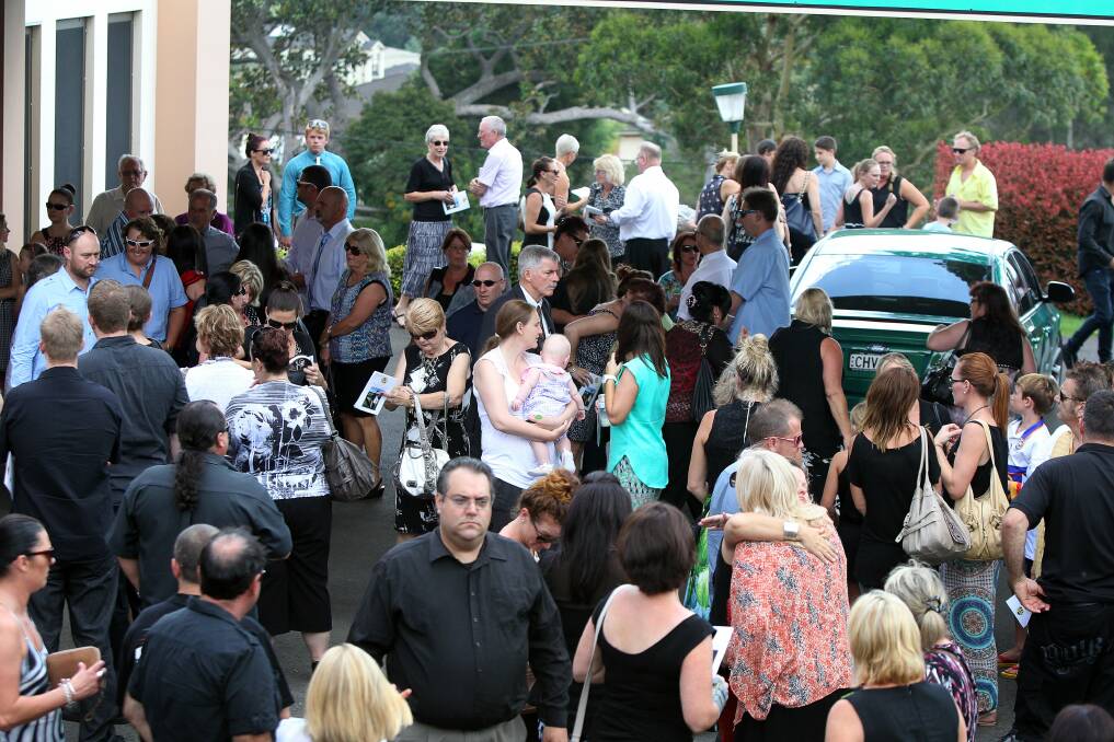 The funeral of Trudy Davis at Hanson and Cole, Kembla Grange. Picture: SYLVIA LIBER