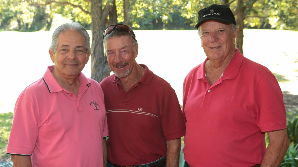 Tony Salvio, Bob West and Reg Wilson at Russell Vale Golf Club.