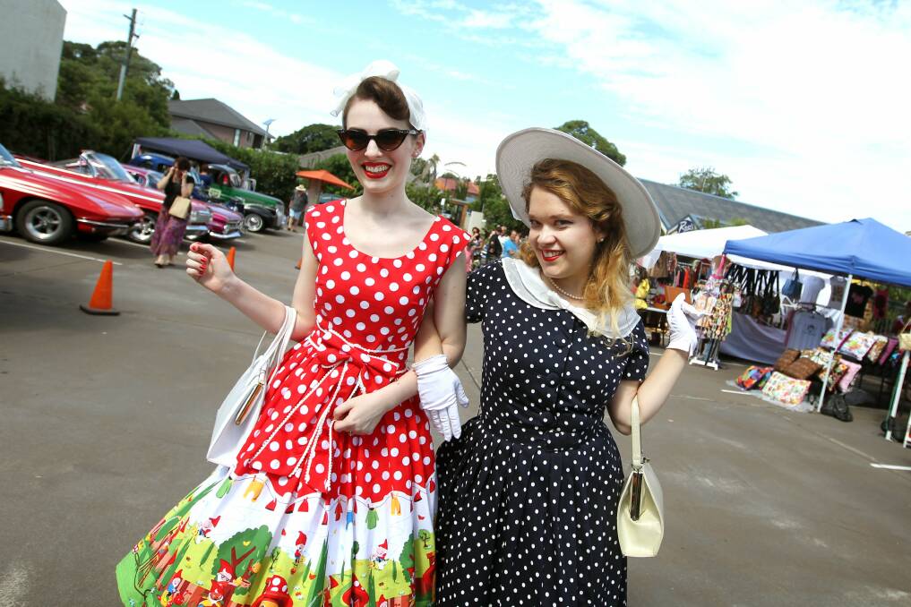 Polly Polka Dot and Laura Jane at the Rock n’ Vintage Roll festival at Ryan's Hotel in Thirroul. Picture: SYLVIA LIBER