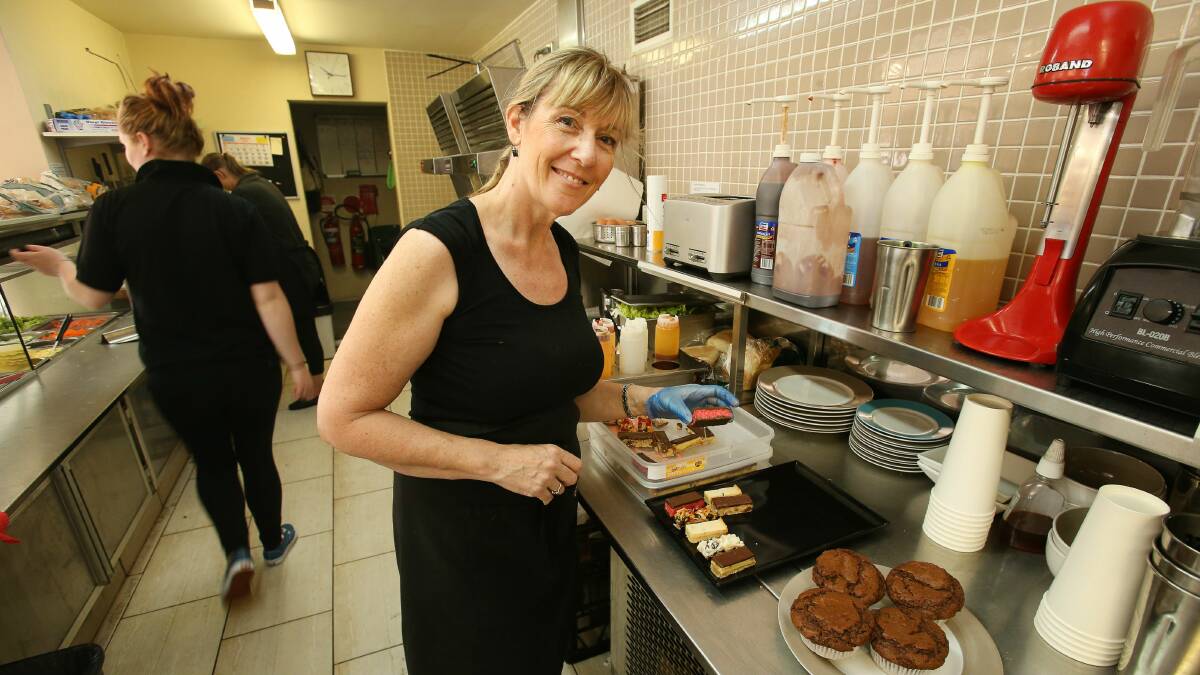 Lee Cuff has been using her cafe to assist Anglicare to help people in need. Picture: KIRK GILMOUR