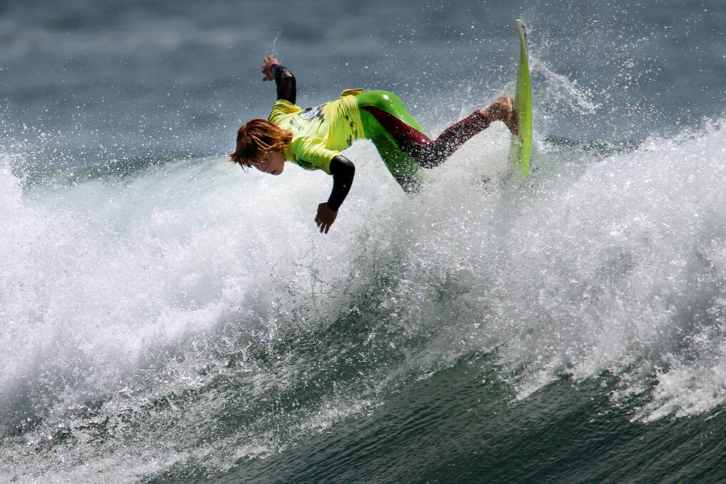Xavier Huxtable in the boys' Under 14s final heat. Picture: SYLVIA LIBER