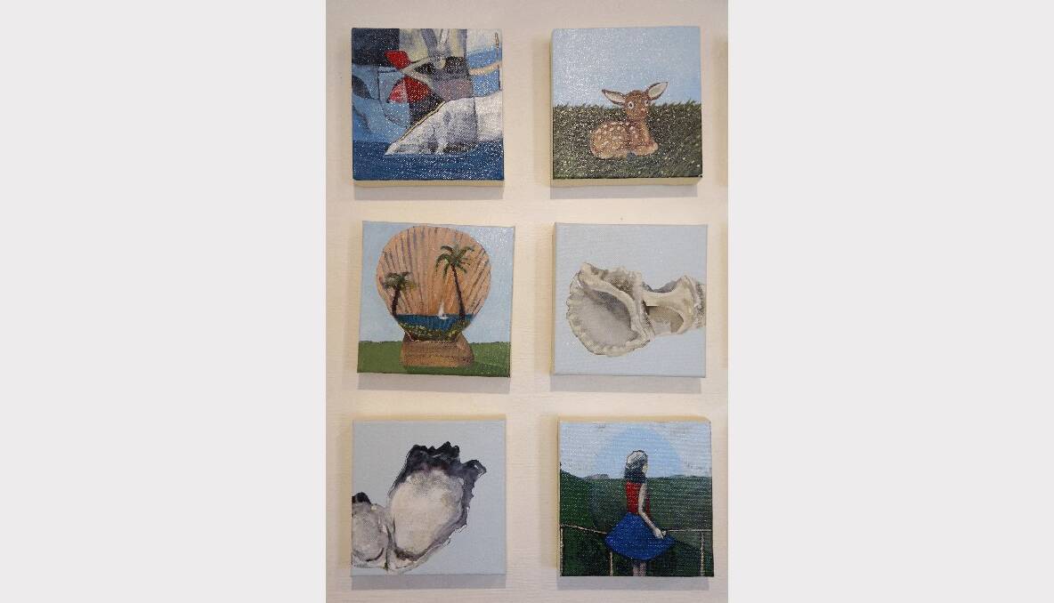 Small works on canvas by Greta Allen.