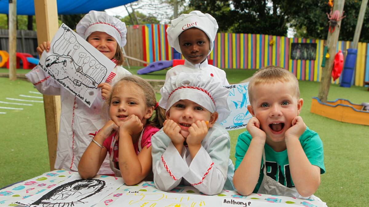 Preschoolers Lidija, Kalani, Wandise, Luke and Anthony take part in A Taste of Harmony. Picture: CHRISTOPHER CHAN