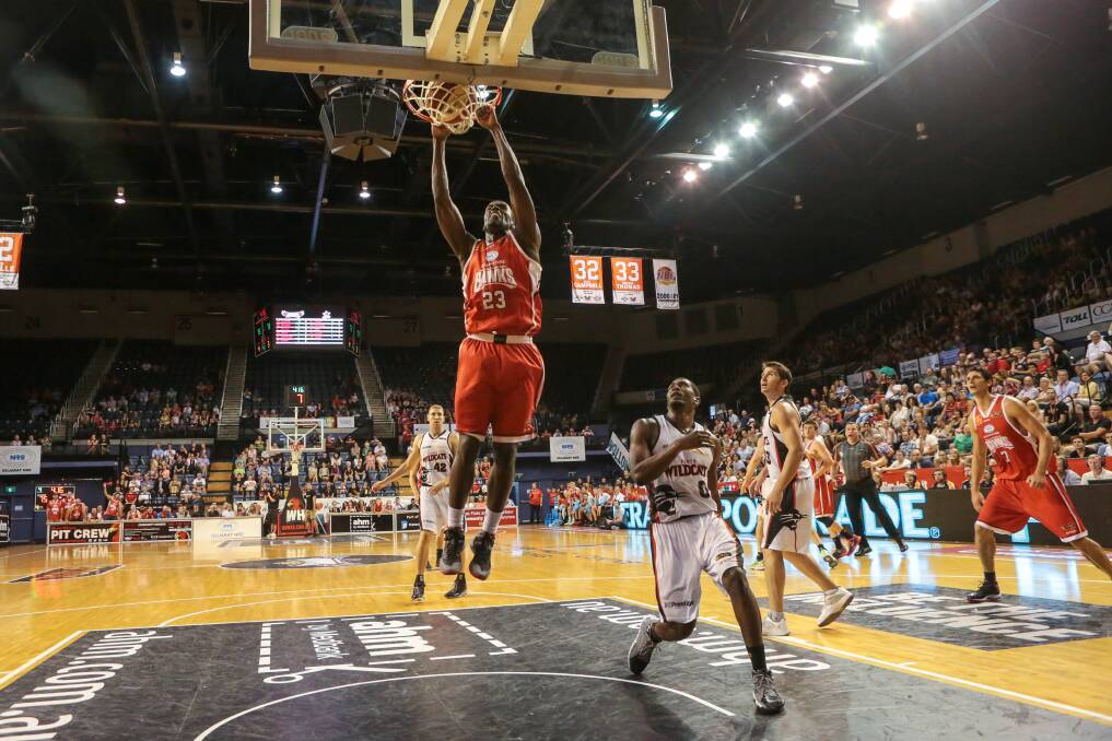 Hawks v Wildcats at the WIN Entertainment Centre on Saturday night. Picture: ADAM McLEAN