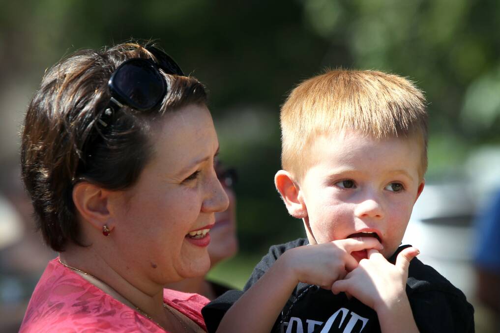 Rita Rapley with her son Luke at Corrimal Memorial Park's sod-turning ceremony. Picture: SYLVIA LIBER
