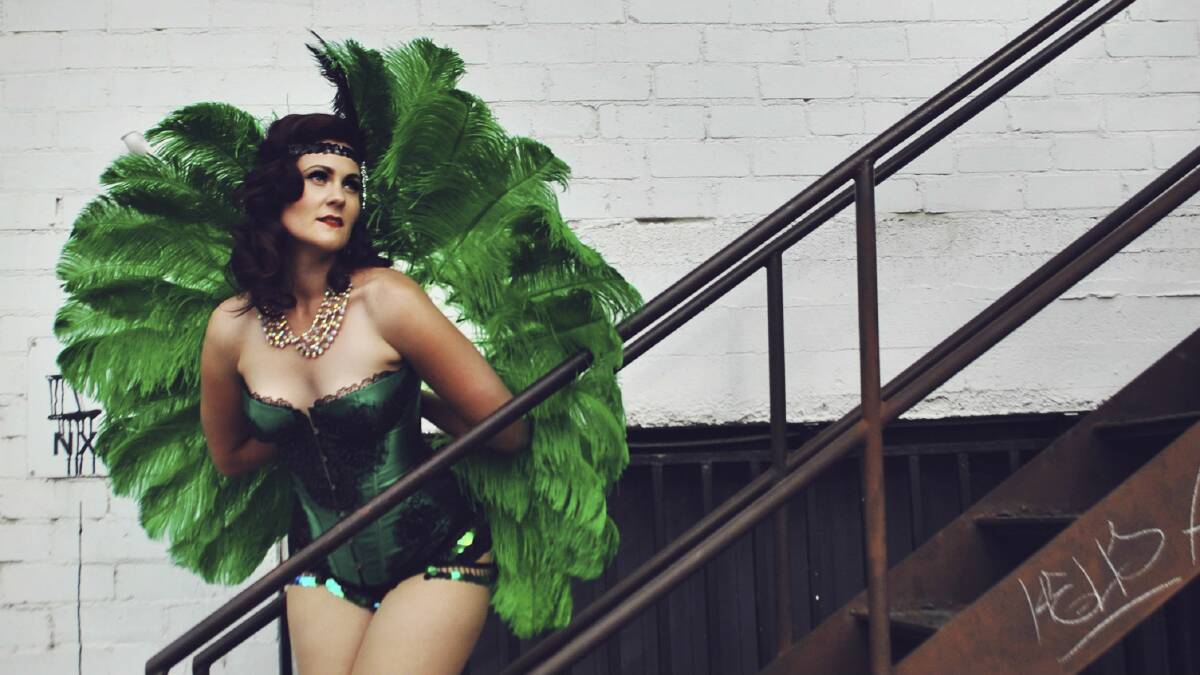 Burlesque dancer Aurora Night is one of nine artists who will represent the region at the RAW Awards. Picture: LAUREN HORWOOD PHOTOGRAPHY