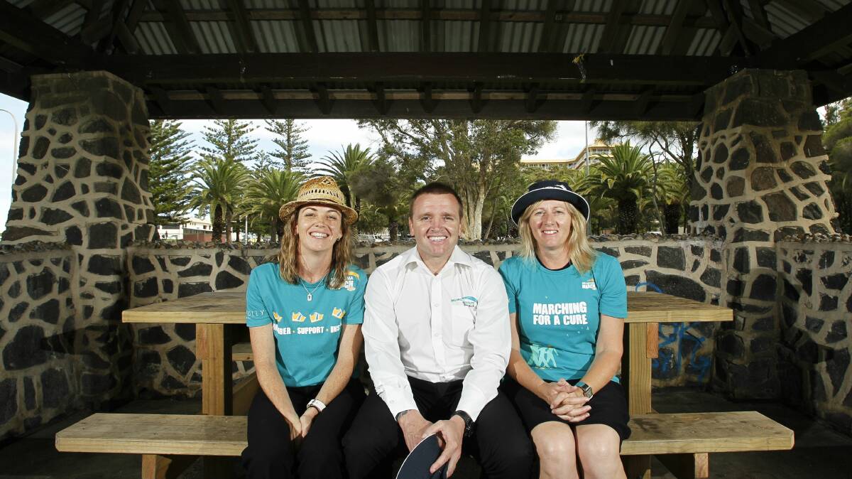 Illawarra Melanoma Support Group members Tennille Shelley, Jay Allen and Karen Ryan. Picture: CHRISTOPHER CHAN