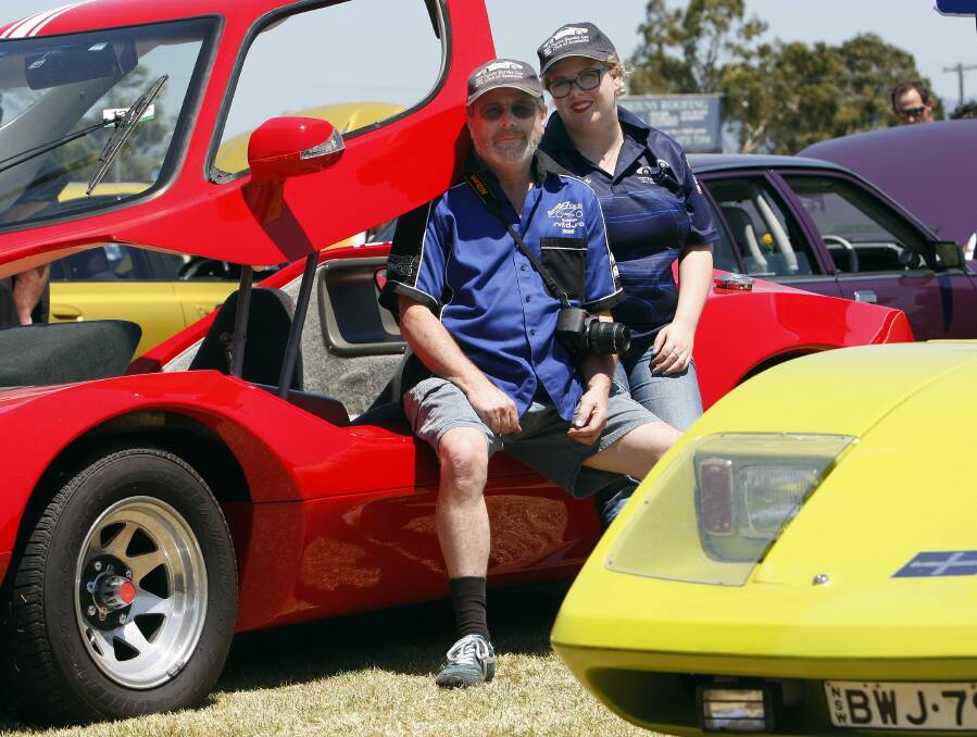 Ted and Kat Smith from Campbelltown with their Eureka kit car at the Autorama Car and Bike Expo. Picture: ANDY ZAKELI